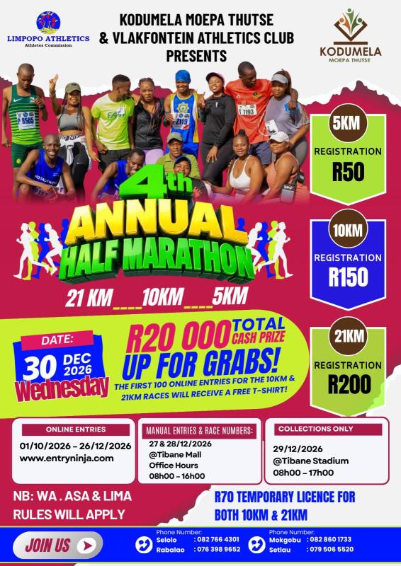 Kodumela Half Marathon poster