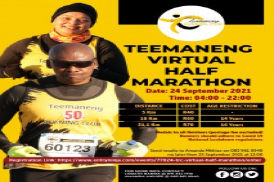 Teemaneng Virtual Half Marathon Teemaneng Virtual Half Marathon