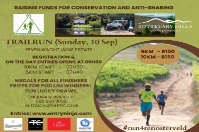 RUN FOR RENOSTERVELD CONSERVATION CHARITY RUN AT ZEVENWACHT WINE ESTATE