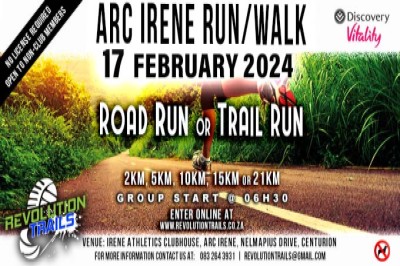 ARC Irene Run/Walk - 17 February 2024 | Entry Ninja – the best outdoor,  fitness and sporting event entries in your area.
