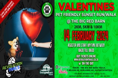 Valentines Pet Friendly Sunset Run/Walk - 14 February 2024