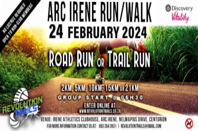 ARC Irene Run/Walk - 25 February 2024 | Entry Ninja – the best outdoor,  fitness and sporting event entries in your area.