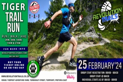 Tiger Trail Run/Walk - 25 February 2024 | Entry Ninja – the best outdoor,  fitness and sporting event entries in your area.
