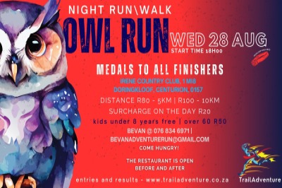 Brave the cold Owl night run@ Irene CC Brave the cold Owl night run@ Irene CC