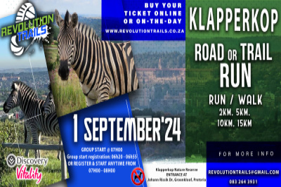 Klapperkop Road or Trail Run/Walk - 1 September 2024