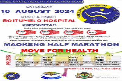 Maokeng Half Marathon - Move for Health Maokeng Half Marathon - Move for Health