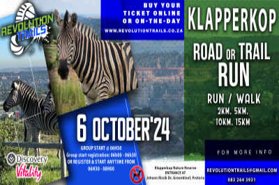 Klapperkop Road or Trail Run/Walk - 6 October  2024