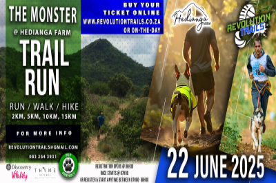 Hedianga Monster Trail Run/Walk - 22 June 2025 Hedianga Monster Trail Run/Walk - 22 June 2025