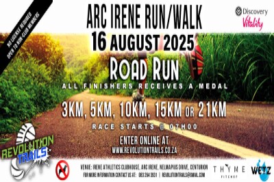 ARC Irene Road Run/Walk - 16 August 2025 ARC Irene Road Run/Walk - 16 August 2025