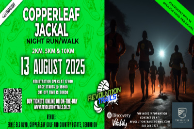 Copperleaf Jackal Night Run/Walk - 13 August 2025 Copperleaf Jackal Night Run/Walk - 13 August 2025