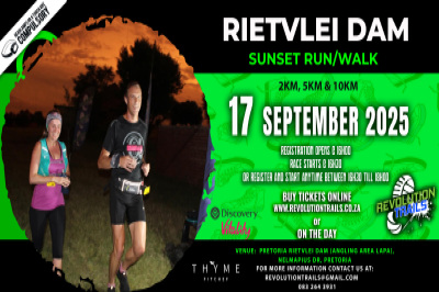 Rietvlei Dam Sunset Run/Walk - 17 September 2025 Rietvlei Dam Sunset Run/Walk - 17 September 2025