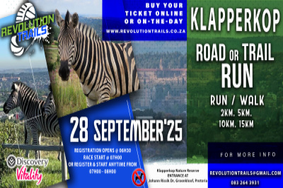 Klapperkop Road or Trail Run/Walk - 28 September 2025