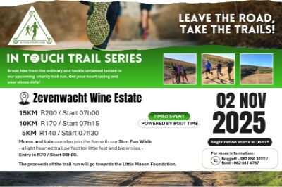 In Touch Trail Series 2025 - Little Mason Charity Event 2 November 2025 In Touch Trail Series 2025 - Little Mason Charity Event 2 November 2025