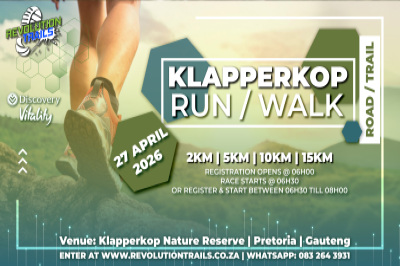Klapperkop Road or Trail Run/Walk - 27 April 2026