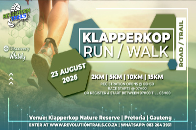 Klapperkop Road or Trail Run/Walk - 23 August 2026