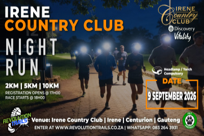 Irene Country Club Night Run/Walk - 9 September 2026