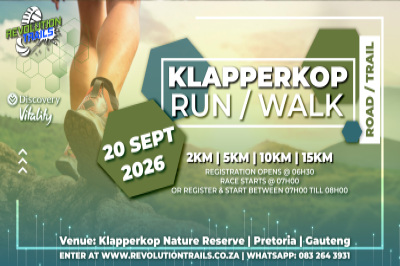 Klapperkop Road or Trail Run/Walk - 20 September 2026