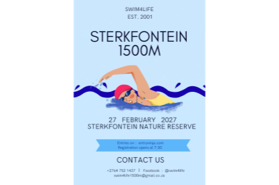 Sterkfontein 1500 swim
Sat 27 Feb 2027
@
Harrismith, Free State