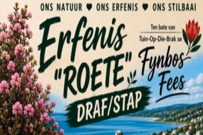 Stilbaai Erfenis Lenteloop 8 km
Thu 24 Sep 2026
@
Still Bay, Western Cape